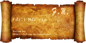 Fél Mária névjegykártya